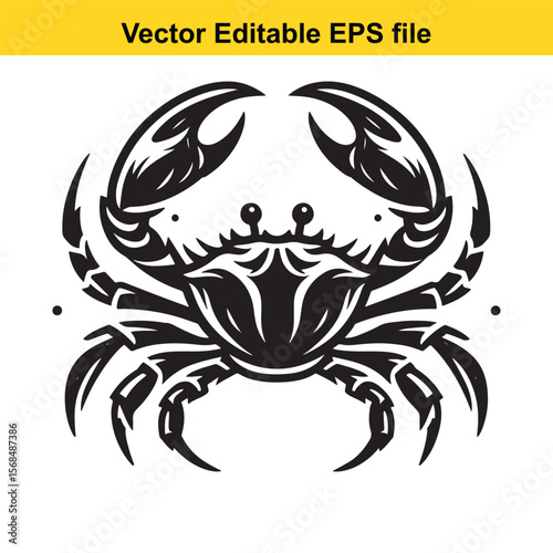 Wallpaper Mural Black and White Crab Vector Illustration of a Stylized Crustacean Perfect for Nautical Designs and Seafood Themes Torontodigital.ca