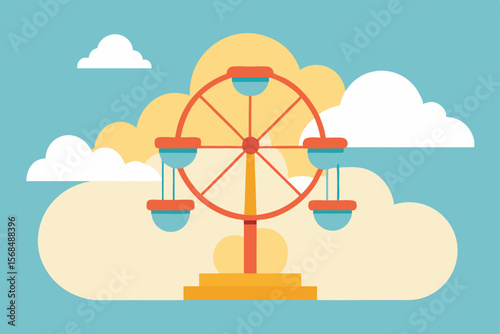 Joyful Ferris Wheel Ride A Funfair Illustration