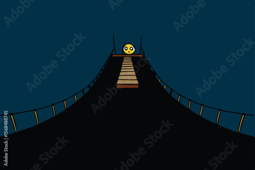 Suspenseful Night Journey A Perilous Bridge to the Unknown