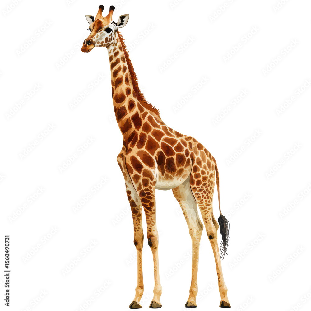 Fototapeta premium . Giraffe watercolor isolate illustration png. subject