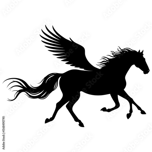 Mythical pegasus vector winged horse fantasy creature for storybook illustrations magical themes and equestrian art