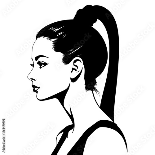 Casual ponytail profile everyday hairstyle vector for streetwear fashion casual branding and relatable social media content