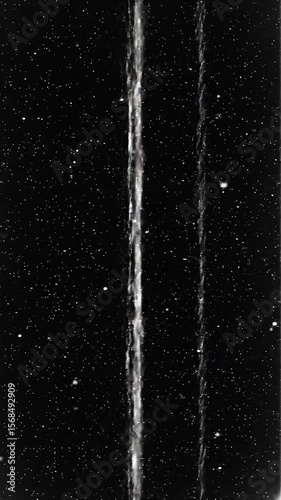 vintage film grain overlay with white dust particles and vertical scratches moving against a dark black background, vintage film overlay concept
