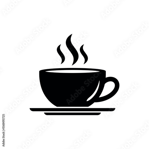 Hot Coffee Cup Icon for Cafe and Beverage Branding