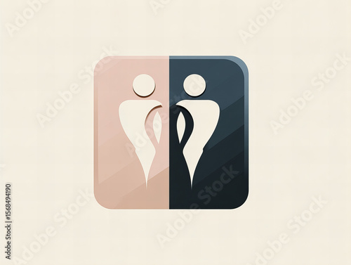 Symbol representing gender distinction in a simple and modern design that conveys inclusivity and diversity