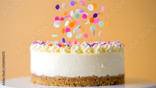 Delicious cheesecake with sprinkles for birthday party celebration dessert recipe