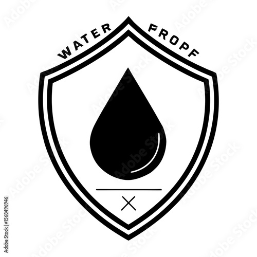Water proof shield icon water drop waterproof
