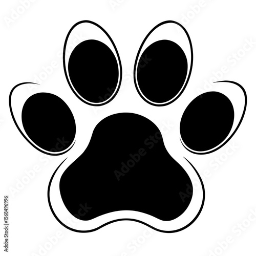 Dog Paw Print Silhouette animal paw canine footprint