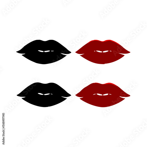 Red and black lips red lips kiss