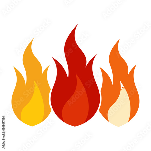 Stylized flames in warm colors fire graphic