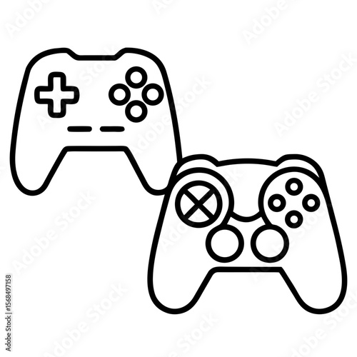 Two Stylized Game Controllers gaming video games