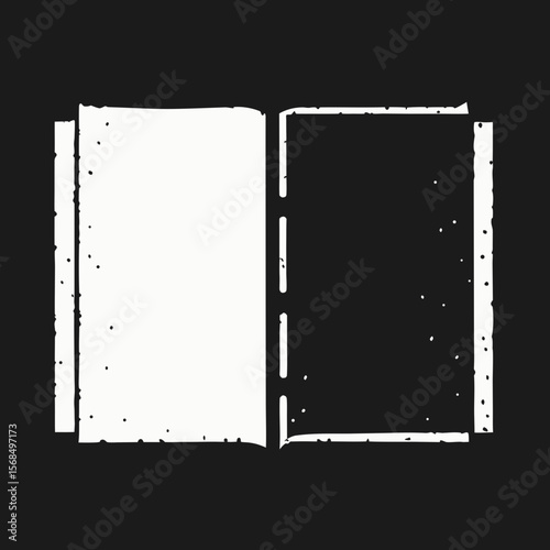 Open book pages with distressed edges blank pages white pages