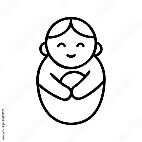 Happy infant smiling while being cradled in gentle embrace  