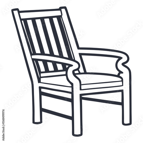 Lounge Armchair Outline Vector