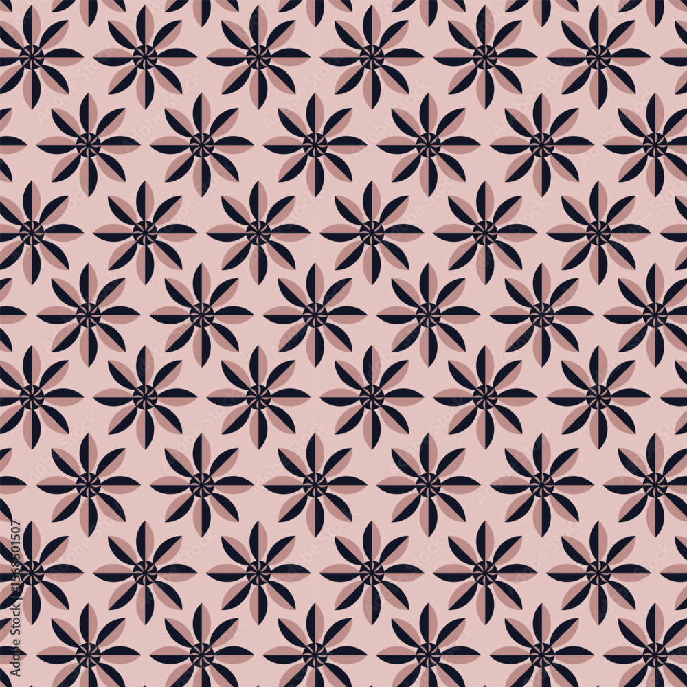 Fototapeta premium Blossom flowers seamless vector pattern
