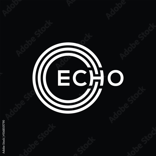 Echo typography text logo design graphic, echo word mark symbol concept