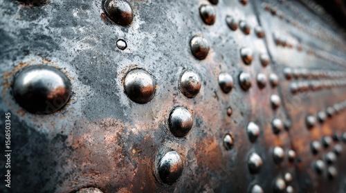 Industrial Metal Rivet Texture. A Textured Background Inspired by Aircraft and Steel Materials