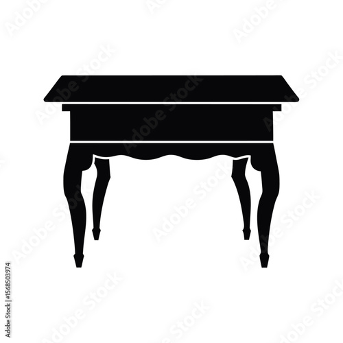 Wooden Table Silhouette Vector Design