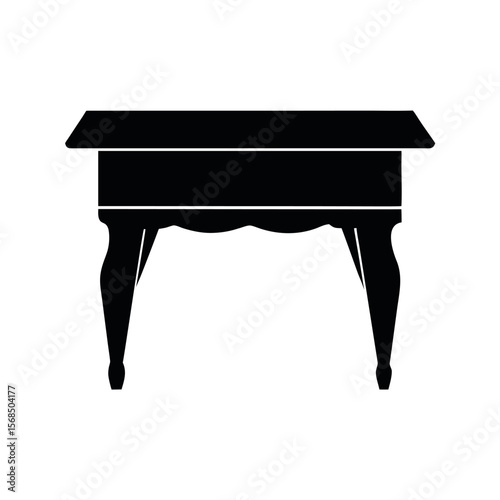 Wooden Table Simple Flat Silhouette Icon