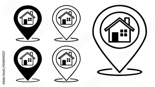 available
location marker, diverse map pin vector icons set. Ideal for mapping, navigation apps, websites. standard pins, circular markers, house shape, pushpin



