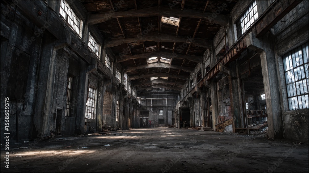 Old abandoned factory, no logos, no brands Old abandoned factory, no logos, no brands