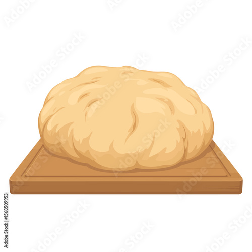 Dough On Wooden Cutting Board Illustration