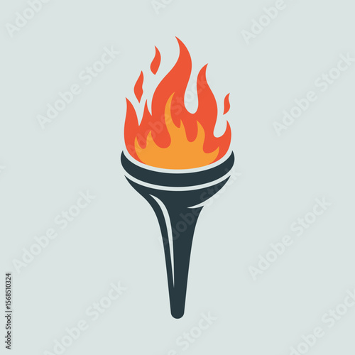 Burning Torch Symbol of Olympic Flame