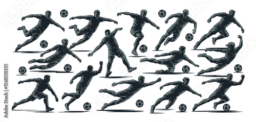 Silhouette Soccer Players in Action
