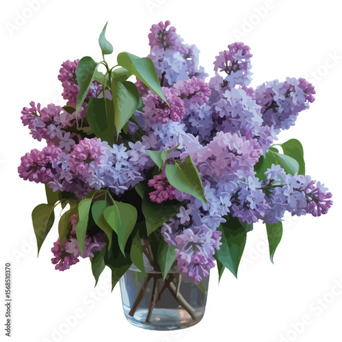 Beautiful Spring Lilac Bouquet in Vase
