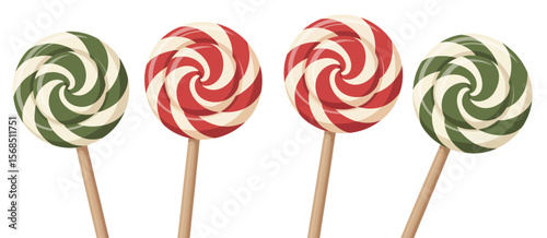 Colorful Swirl Lollipops on Sticks