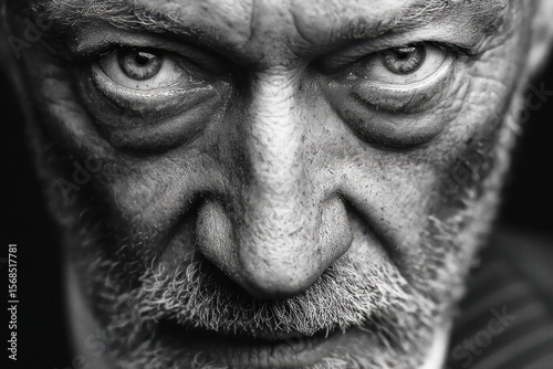 Intense Gaze in Monochrome
