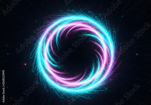Vibrant energy portal with swirling futuristic design 