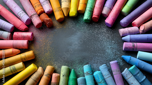 Colorful Chalk Pastels Arrangement