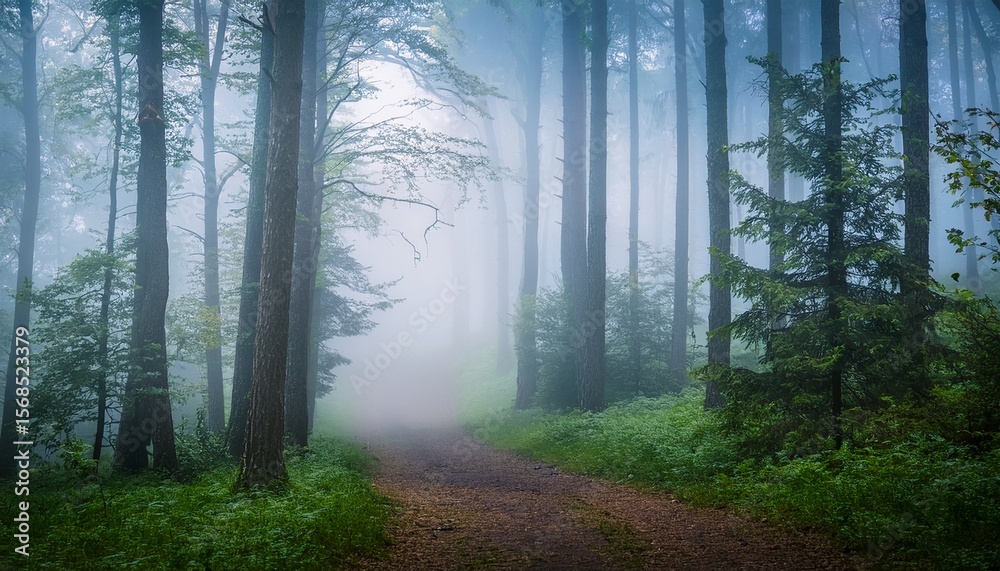 Obraz premium fog in the forest