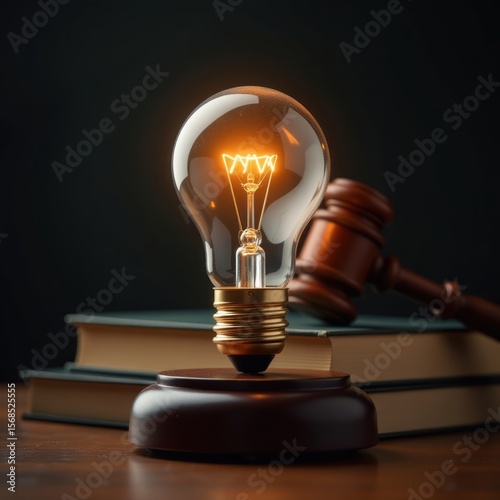 Creative Rights: Legal Framework for Innovative Concepts. Suitable for use in content related to legal counsel for inventors, protecting artistic creations, business intellectual assets