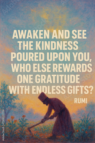 Sufi Poster on Gratefulness to the Creator and the Beauty of Divine Remembrance