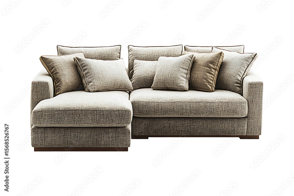 Fototapeta premium Sectional sofa isolated on a transparent background