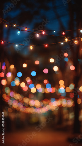 Colorful Bokeh Lights in Twilight