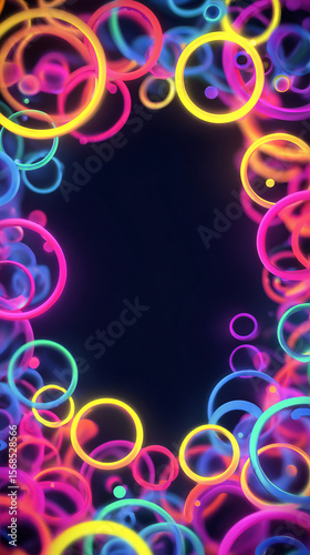Vibrant Neon Circle Background