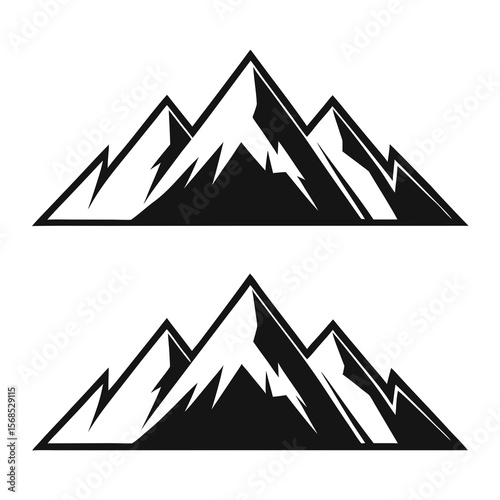 Black mountain range vector illustration peak summit