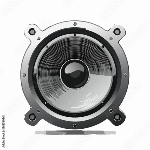 Stereo Speaker Vectors Image isolated on white background.