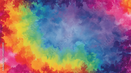 Vibrant Abstract Watercolor Rainbow Background