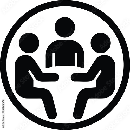 Silhouette business meeting teamwork collaboration discussion vector illustration