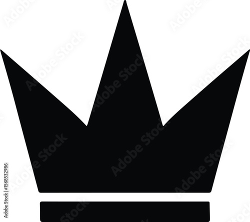 Silhouette crown simple icon design in black and white Vector illustration
