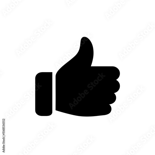 A minimalist black and white image presents a simple yet universally understood gesture: a hand giving a thumbs up, symbolizing approval.