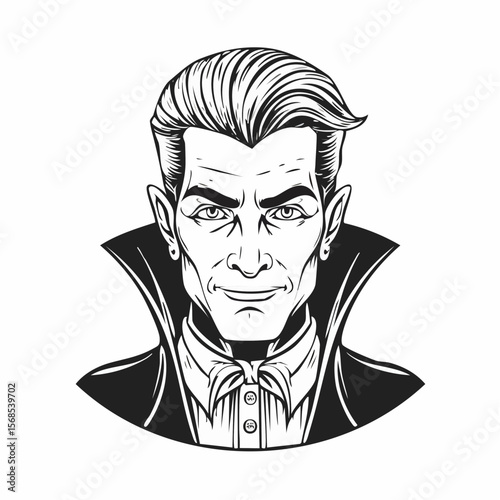 Spooky Vampire Sharp image vector isolated on white background.