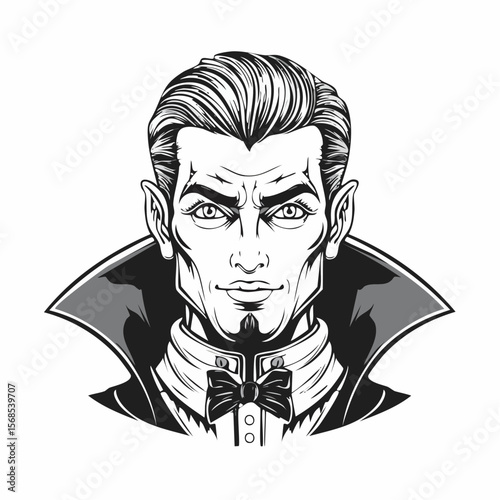 Spooky Vampire Sharp image vector isolated on white background.