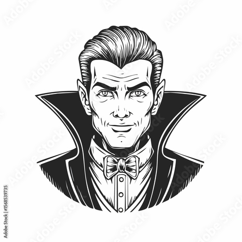 Spooky Vampire Sharp image vector isolated on white background.