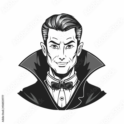 Spooky Vampire Sharp image vector isolated on white background.