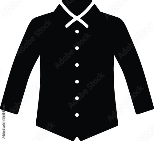 Silhouette shirt with buttoned closure formal stylish clothing vector illustration